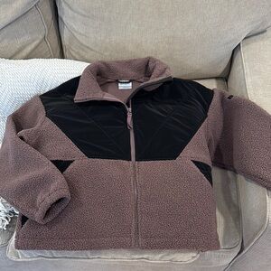 Columbia Brown and Black Fleece Jacket size M